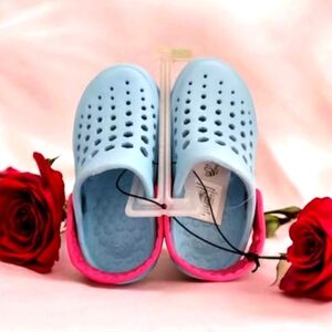 Kids Blue and Pink Clogs